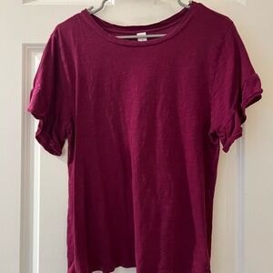 Old Navy Women's Short Sleeve Burgundy Tee